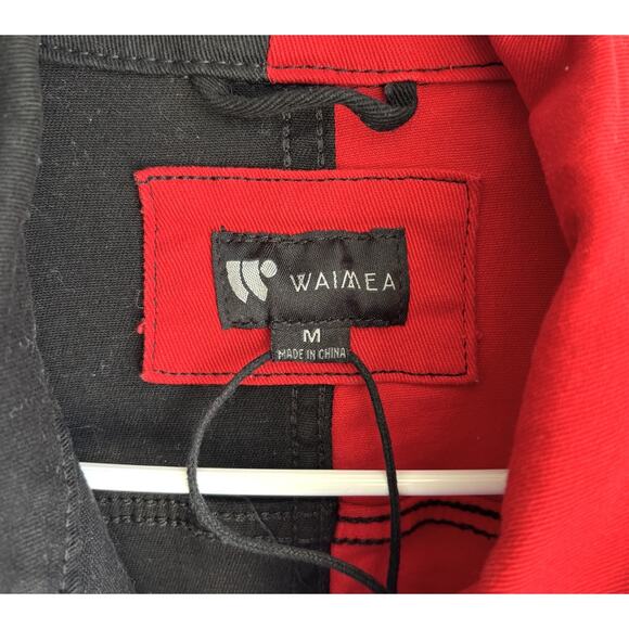 Waimea Red and Black Jean Jacket White Paint Splatter Size Medium NWOT - Picture 3 of 7